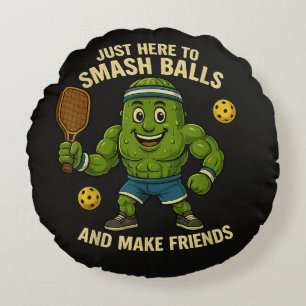 Just Here to Smash Balls and Make Friends Round Cushion