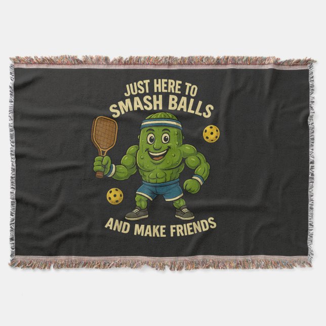 Just Here to Smash Balls and Make Friends Throw Blanket (Front)