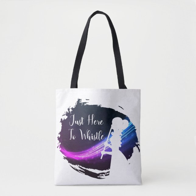 'Just Here To Whistle' Shoulder Tote Bag (Front)