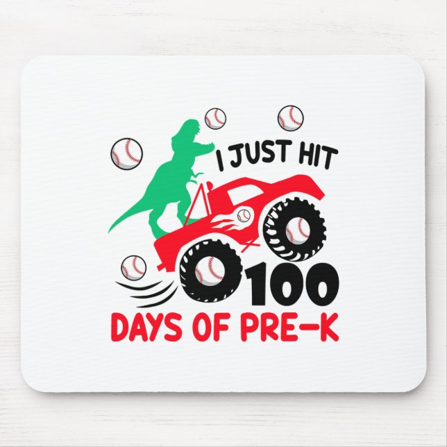 Just Hit 100 Days Of Pre-k Happy 100th Day Of Scho Mouse Pad (Front)