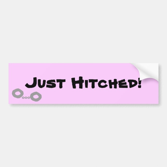 "Just Hitched!" bumper sticker (Front)