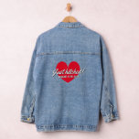 Just hitched denim jacket for newly wed bride<br><div class="desc">Just hitched denim jacket for newly wed bride. Add your own personalised wedding date. Cool wedding gift idea for newlyweds,  recently married bride and now wife. Also great for honeymooner.</div>