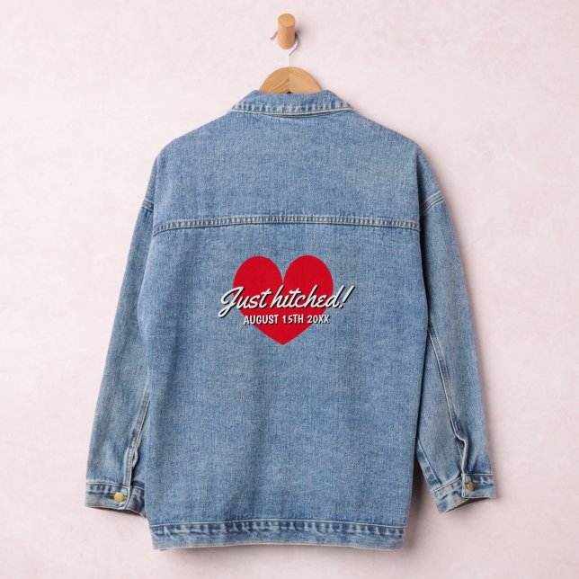 Just hitched denim jacket for newly wed bride (Hangar)