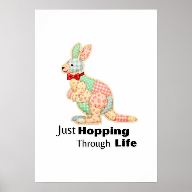 Just Hopping Through Life Kangaroo Design Poster (Front)