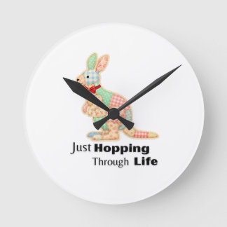 Just Hopping Through Life Kangaroo Design Round Clock