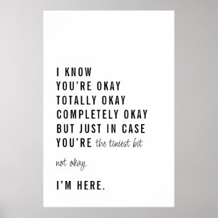 Just in Case You’re Not Okay Peer Support Poster