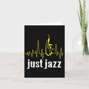 Just Jazz Cool Saxophone Heartbeat Music  Card