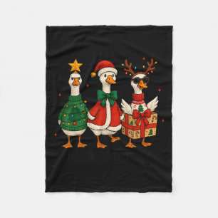 Just Jolly Goose Christmas Santa Reindeer Xmas Tre Fleece Blanket