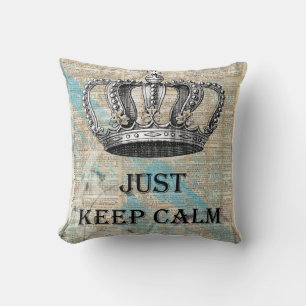 Just Keep Calm Vintage Abstract Art Grunge Design Cushion