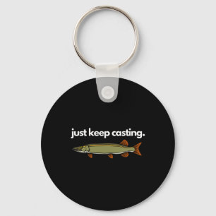 Just Keep Casting Musky Fishing Key Ring
