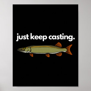 Just Keep Casting Musky Fishing  Poster