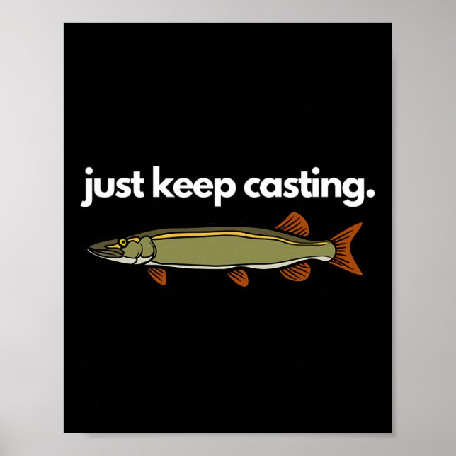 Just Keep Casting Musky Fishing  Poster (Front)
