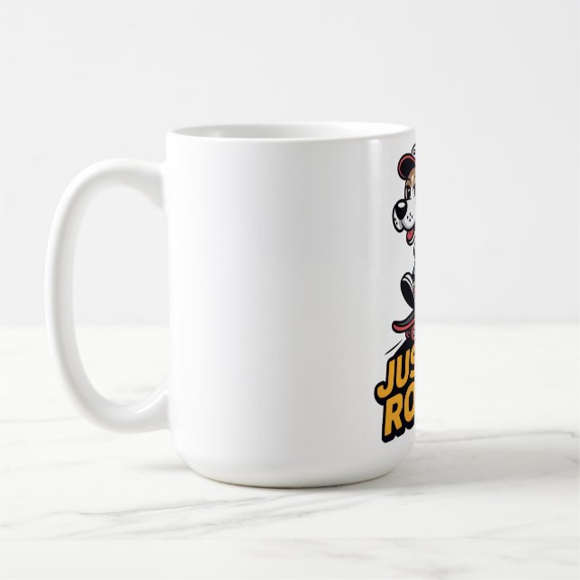 Just Keep Rolling – Funky Skate Dog Edition Coffee Mug (Left)