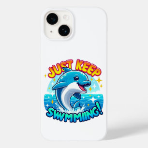  Just Keep Swimming Dolphin   Case-Mate iPhone 14 Case