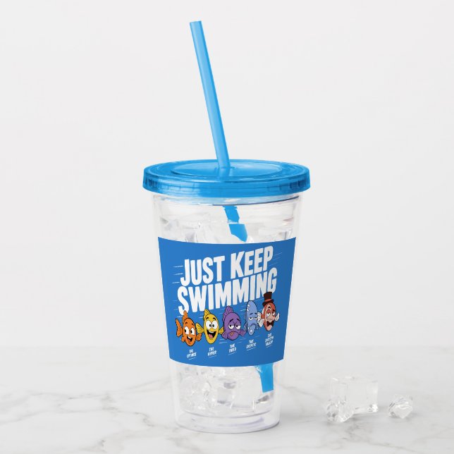 Just Keep Swimming Fish Crew Acrylic Tumbler (Front Ice)