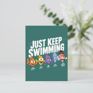 Just Keep Swimming Fish Crew Postcard