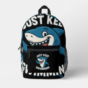 Just Keep Swimming  Printed Backpack
