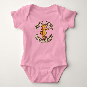 Just Keep Swimming Seahorse Baby Bodysuit