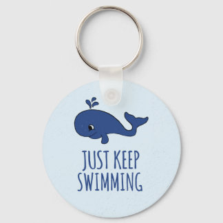 Just Keep Swimming Whale Key Ring