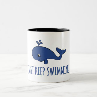 Just Keep Swimming Whale Two-Tone Coffee Mug