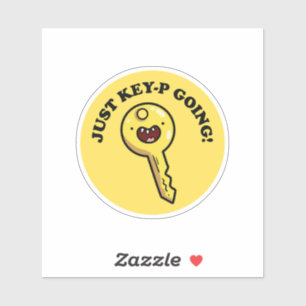 Just Key-p Going Funny Cute Pun Vinyl Sticker