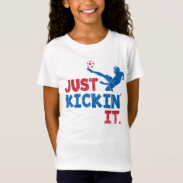 Just Kickin It Soccer Red & Blue - GraphicLoveShop T-Shirt