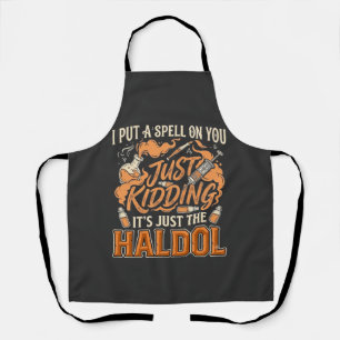 Just Kidding Haldol Halloween Potion Bottle Syring Apron
