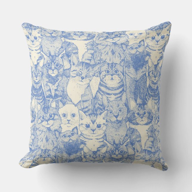 just kittens blue cushion (Front)