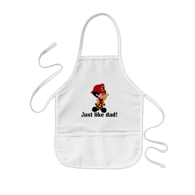 Just like Fireman Dad Kids Apron (Front)