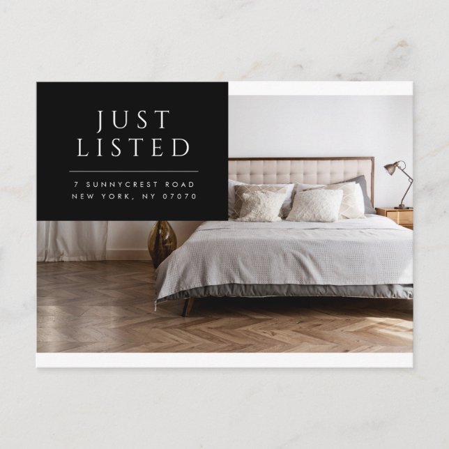 Just Listed Modern Real Estate Postcard (Front)