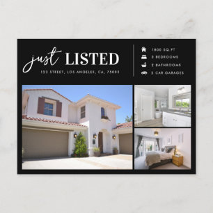 Just Listed Real Estate New Property Marketing Postcard