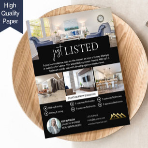 Just Listed Realtor Real Estate Agent Flyer