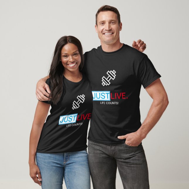 Just Live. Life Counts Red White and Blue T-Shirt (Unisex)