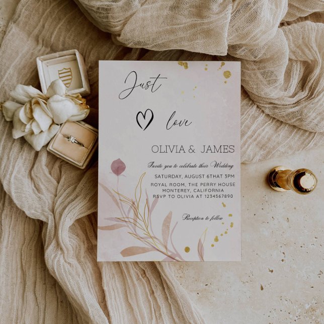 "Just Love" Autumn Botanical Wedding Party Invitation (Creator Uploaded)