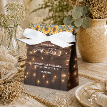 Just Love Brown Wood String Light Engagement Party