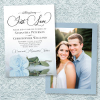 Just Love Dusty Blue Rose Photo Back Wedding