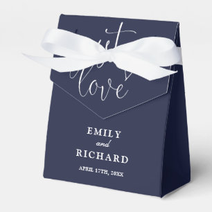 Just Love Elegant Modern Navy Blue Wedding Favour Box