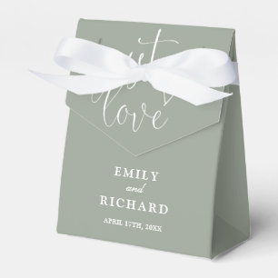 Just Love Elegant Modern Sage Green Wedding Favour Box