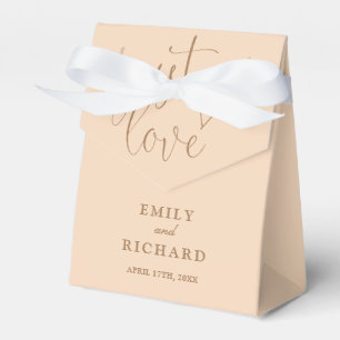 Just Love Elegant Modern Soft Peach Wedding Favour Box
