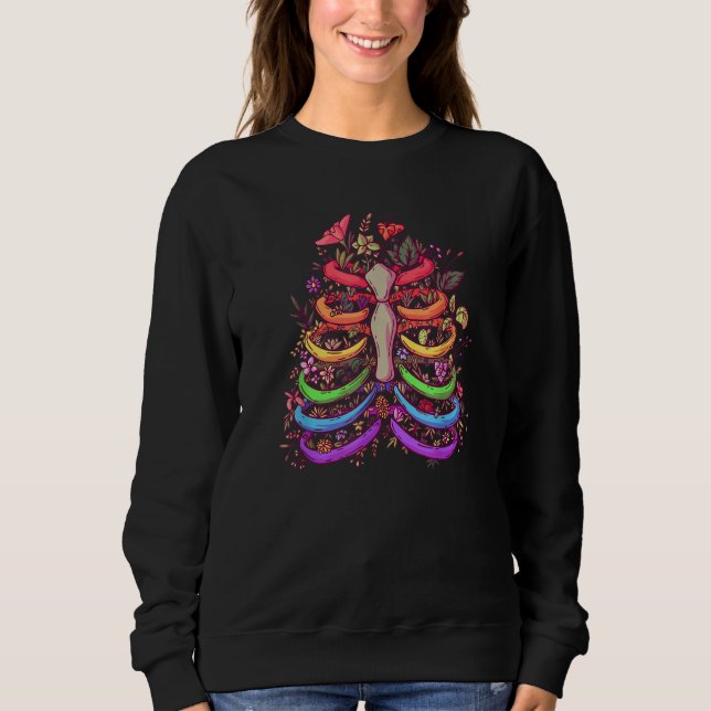 Just Love Flower Ribs For Men Women  Skeleton Sweatshirt (Front)