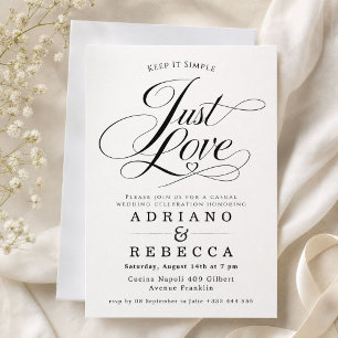 Just Love Minimalist Modern Wedding Invitation