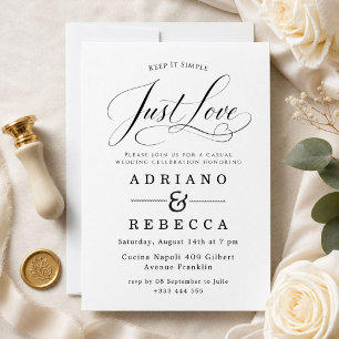 Just Love Minimalist Modern Wedding Invitation