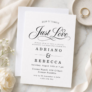 Just Love Minimalist Modern Wedding Invitation