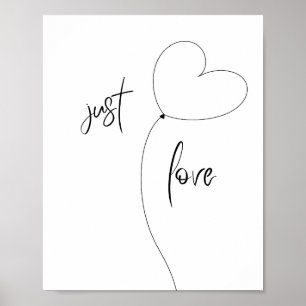 Just Love Minimalist Poster – Heart Balloon