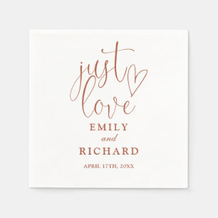 Just Love Script Elegant Terracotta Wedding Napkin