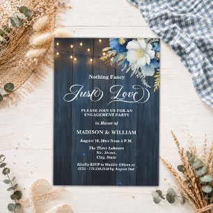 Just Love String Lights Engagement Party Invitation