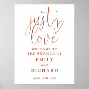 Just Love Terracotta Wedding Welcome Sign