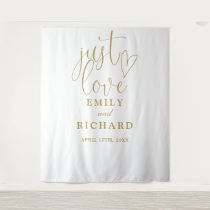 Just LoveChic Gold Wedding Photo Backdrop Tapestry