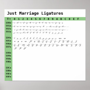 Just Marriage Font Ligatures Poster