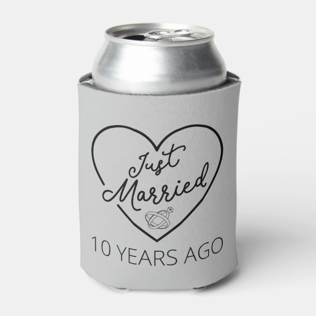 Just Married 10 Years Ago III Can Cooler (Can Front)